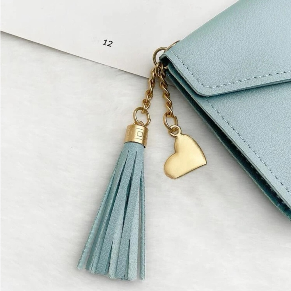 ⚠️Clearance Heart And Tassel Blue Wallet / Cardholder - Picture 3 of 5
